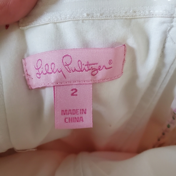 Lilly Pulitzer The Bowen Dress, Strapless Lace Down by the Docks sz 2 - Picture 3 of 8